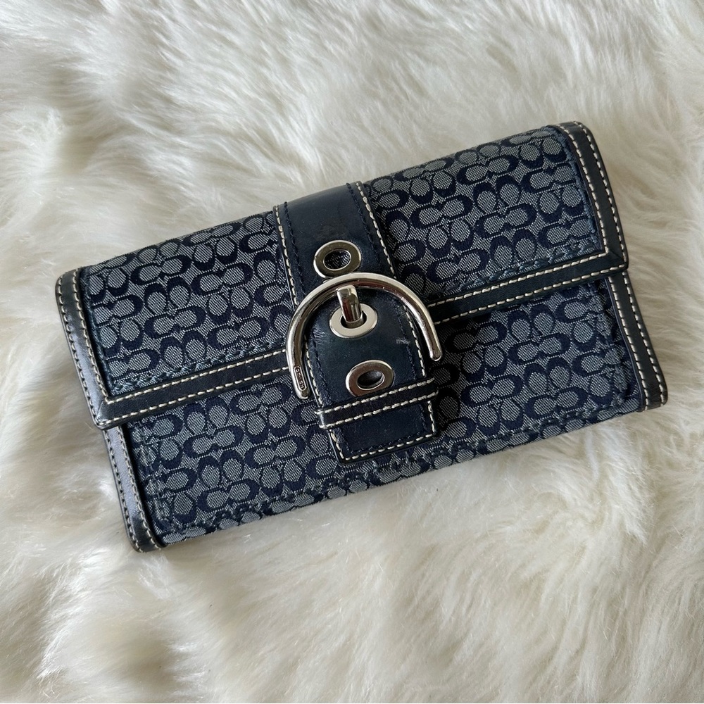 Coach Blue Monogram Wallet